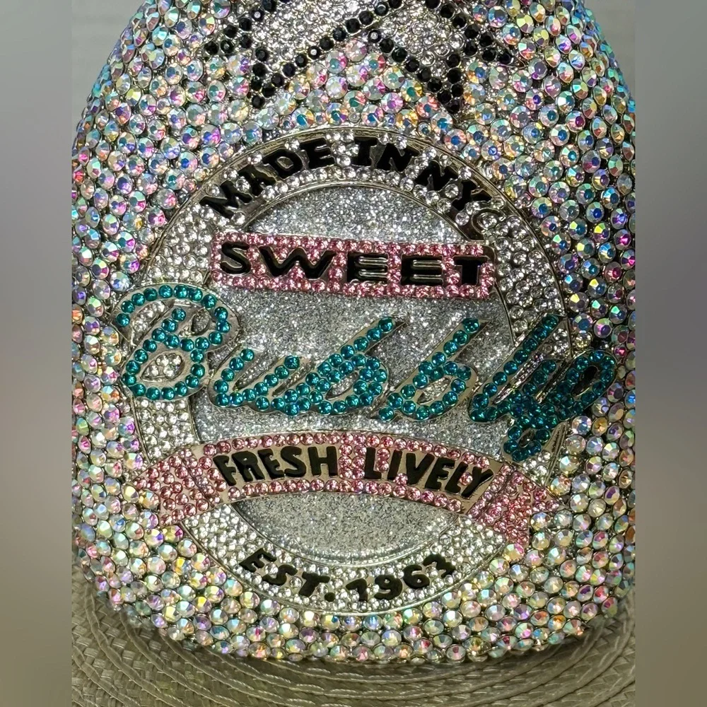 Champagne Bottle Rhinestone Encrusted Clutch w/ Chain – Sweet Bubbly Edition - Picture 4 of 11